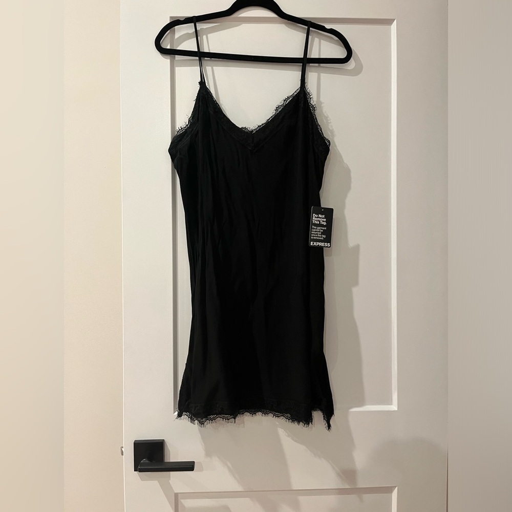NWT Express Black Lace Slip Dress - size L